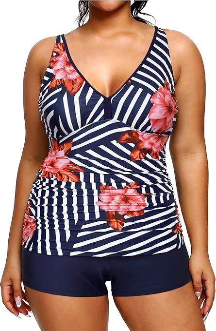 plus size tummy control tankini